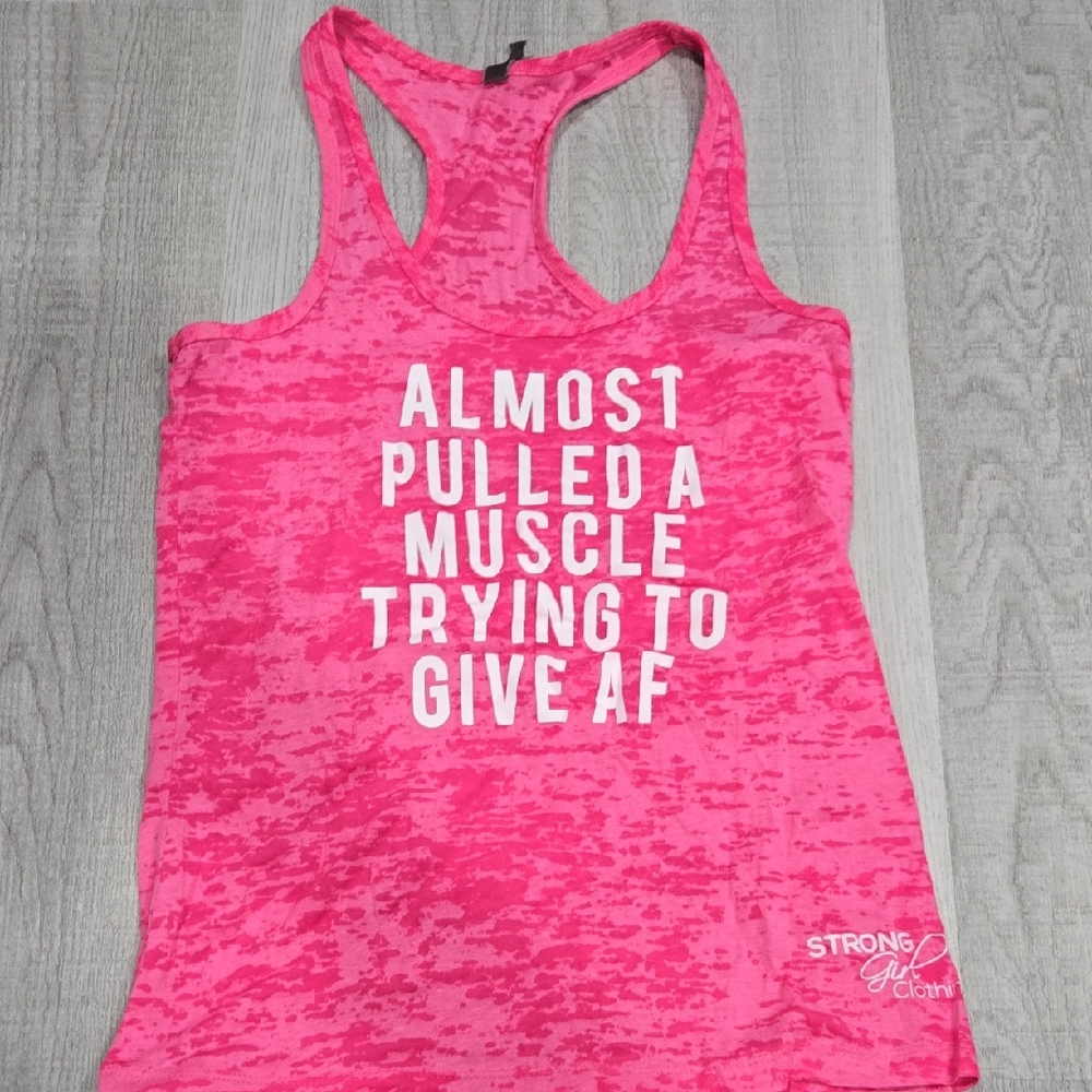 Next Level Apparel Bright Pink Graphic Tank Top